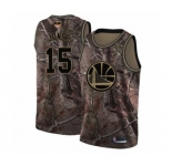 Women Golden State Warriors #15 Damian Jones Swingman Camo Realtree Collection Basketball 2019 Basketball Finals Bound Jersey