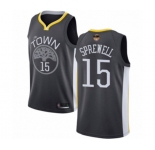 Women Golden State Warriors #15 Latrell Sprewell Swingman Black 2019 Basketball Finals Bound Basketball Jersey - Statement Edition