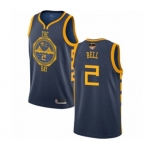 Women Golden State Warriors #2 Jordan Bell Swingman Navy Blue Basketball 2019 Basketball Finals Bound Jersey - City Edition