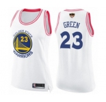 Women Golden State Warriors #23 Draymond Green Swingman White Pink Fashion 2019 Basketball Finals Bound Basketball Jersey