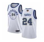 Women Golden State Warriors #24 Rick Barry Authentic White Hardwood Classics 2019 Basketball Finals Bound Basketball Jersey