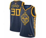 Women Golden State Warriors #30 Stephen Curry Swingman Navy Blue Basketball 2019 Basketball Finals Bound Jersey - City Edition