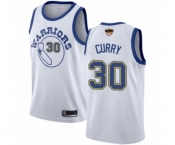 Women Golden State Warriors #30 Stephen Curry Swingman White Hardwood Classics 2019 Basketball Finals Bound Basketball Jersey