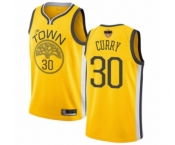 Women Golden State Warriors #30 Stephen Curry Yellow Swingman 2019 Basketball Finals Bound Jersey - Earned Edition
