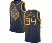Women Golden State Warriors #34 Shaun Livingston Swingman Navy Blue Basketball 2019 Basketball Finals Bound Jersey - City Edition