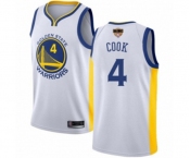 Women Golden State Warriors #4 Quinn Cook Swingman White Basketball 2019 Basketball Finals Bound Jersey - Association Edition