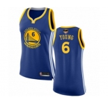 Women Golden State Warriors #6 Nick Young Authentic Royal Blue 2019 Basketball Finals Bound Basketball Jersey - Icon Edition