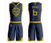 Women Golden State Warriors #6 Nick Young Swingman Navy Blue Basketball Suit 2019 Basketball Finals Bound Jersey - City Edition