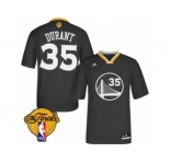 Women's Adidas Golden State Warriors #35 Kevin Durant Swingman Black Alternate 2017 The Finals Patch NBA Jersey