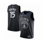 Women's Golden State Warriors #15 Latrell Sprewell Swingman Black Basketball Jersey 2019-20 City Edition