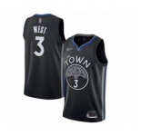 Women's Golden State Warriors #3 David West Swingman Black Basketball Jersey 2019-20 City Edition