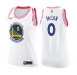 Women's Nike Golden State Warriors #0 Patrick McCaw Swingman WhitePink Fashion NBA Jersey