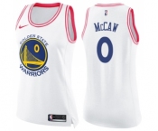 Women's Nike Golden State Warriors #0 Patrick McCaw Swingman WhitePink Fashion NBA Jersey