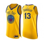 Women's Nike Golden State Warriors #13 Wilt Chamberlain Swingman Gold NBA Jersey - City Edition