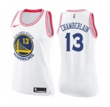 Women's Nike Golden State Warriors #13 Wilt Chamberlain Swingman WhitePink Fashion NBA Jersey