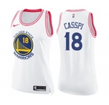 Women's Nike Golden State Warriors #18 Omri Casspi Swingman WhitePink Fashion NBA Jersey