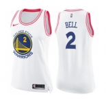 Women's Nike Golden State Warriors #2 Jordan Bell Swingman WhitePink Fashion NBA Jersey
