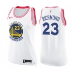 Women's Nike Golden State Warriors #23 Mitch Richmond Swingman WhitePink Fashion NBA Jersey