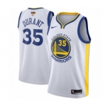 Women's Nike Golden State Warriors #35 Kevin Durant Authentic White Home 2018 NBA Finals Bound NBA Jersey - Association Edition