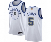 Women's Nike Golden State Warriors #5 Kevon Looney Authentic White Hardwood Classics 2018 NBA Finals Bound NBA Jersey