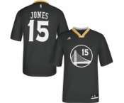 Youth Adidas Golden State Warriors #15 Damian Jones Authentic Black Alternate NBA Jersey