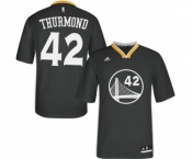 Youth Adidas Golden State Warriors #42 Nate Thurmond Authentic Black Alternate NBA Jersey