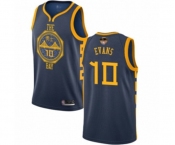 Youth Golden State Warriors #10 Jacob Evans Swingman Navy Blue Basketball 2019 Basketball Finals Bound Jersey - City Edition