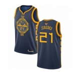 Youth Golden State Warriors #21 Jonas Jerebko Swingman Navy Blue Basketball 2019 Basketball Finals Bound Jersey - City Edition