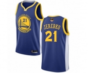 Youth Golden State Warriors #21 Jonas Jerebko Swingman Royal Blue Basketball 2019 Basketball Finals Bound Jersey - Icon Edition