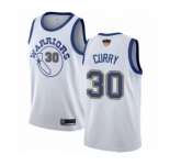 Youth Golden State Warriors #30 Stephen Curry Swingman White Hardwood Classics 2019 Basketball Finals Bound Basketball Jersey