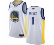 Youth Nike Golden State Warriors #1 JaVale McGee Authentic White Home 2018 NBA Finals Bound NBA Jersey - Association Edition