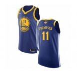 Youth Nike Golden State Warriors #11 Klay Thompson Authentic Royal Blue Road 2018 NBA Finals Bound NBA Jersey - Icon Edition