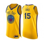 Youth Nike Golden State Warriors #15 Damian Jones Swingman Gold NBA Jersey - City Edition