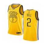 Youth Nike Golden State Warriors #2 Jordan Bell Yellow Swingman Jersey - Earned Edition