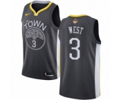 Youth Nike Golden State Warriors #3 David West Swingman Black Alternate 2018 NBA Finals Bound NBA Jersey - Statement Edition