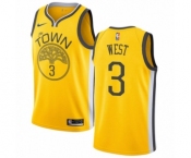 Youth Nike Golden State Warriors #3 David West Yellow Swingman Jersey - Earned Edition