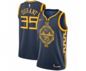 Youth Nike Golden State Warriors #35 Kevin Durant Swingman Navy Blue NBA Jersey - City Edition