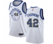 Youth Nike Golden State Warriors #42 Nate Thurmond Swingman White Hardwood Classics NBA Jersey