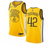 Youth Nike Golden State Warriors #42 Nate Thurmond Yellow Swingman Jersey - Earned Edition