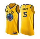Youth Nike Golden State Warriors #5 Kevon Looney Swingman Gold 2018 NBA Finals Bound NBA Jersey - City Edition