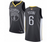 Youth Nike Golden State Warriors #6 Nick Young Swingman Black Alternate 2018 NBA Finals Bound NBA Jersey - Statement Edition