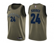 Men Nike Memphis Grizzlies #24 Dillon Brooks Green Salute to Service NBA Swingman Jersey
