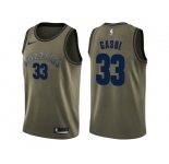 Men Nike Memphis Grizzlies #33 Marc Gasol Green Salute to Service NBA Swingman Jersey