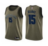 Men's Memphis Grizzlies #15 Brandon Clarke Swingman Green Salute to Service Basketball Jersey