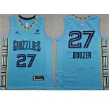 Men's Memphis Grizzlies #27 Cameron Boozer Blue 2026 Draft Statement Edition Stitched Jersey