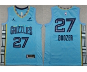 Men's Memphis Grizzlies #27 Cameron Boozer Blue 2026 Draft Statement Edition Stitched Jersey