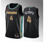 Men's Memphis Grizzlies #4 Victor Oladipo Black City Edition Stitched Jersey