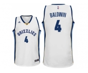 Men's Memphis Grizzlies #4 Wade Baldwin Home White Swingman Jersey