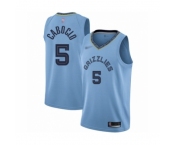 Men's Memphis Grizzlies #5 Bruno Caboclo Authentic Blue Finished Basketball Jersey Statement Edition