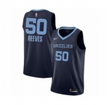 Men's Memphis Grizzlies #50 Bryant Reeves Authentic Navy Blue Finished Basketball Jersey - Icon Edition